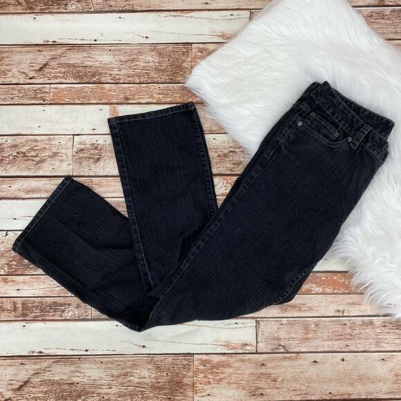 Calvin Klein Women's Bootcut Jeans Size 10 Black Stretch Mid Rise Zipper Fly - Picture 1 of 6